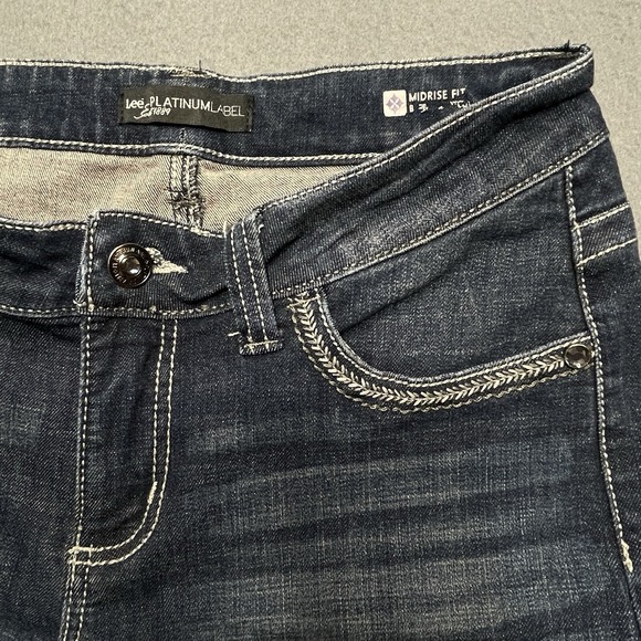 LEE Platinum Label‎ Sz 8 Mid Rise Embellished Pockets Boot Cut Stretchy Jeans - Picture 4 of 5